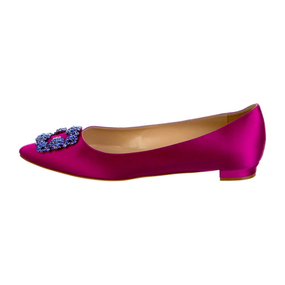 Manolo Blahnik Hangisi satin ballerinas